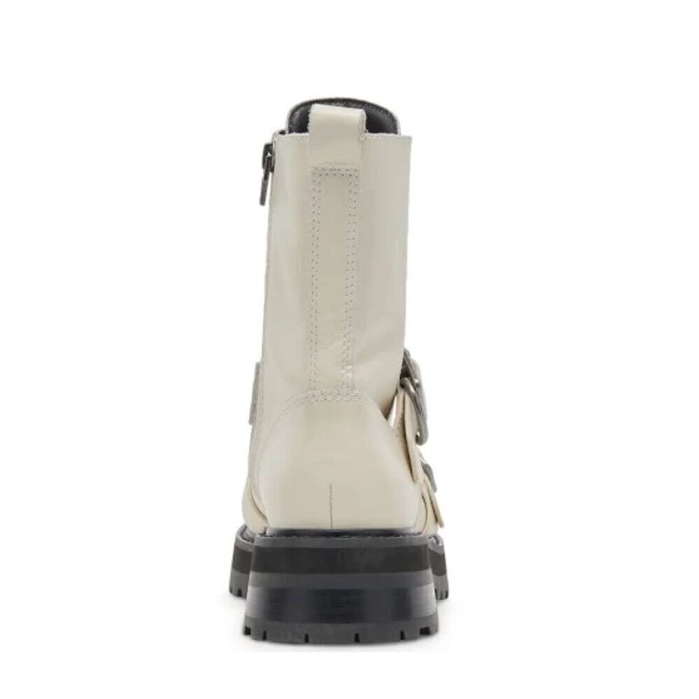 NIB DOLCE VITA Ronson Combat Lug Sole Lace Up Buckle Boot Cream 7 - Picture 3 of 15